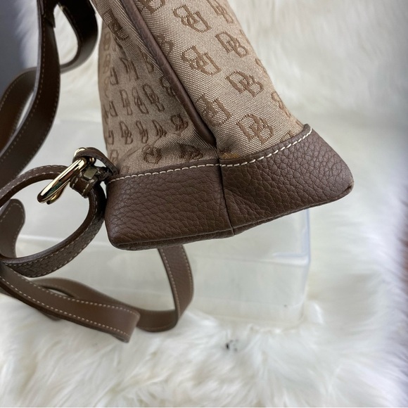 Dooney & Bourke Tan and Brown Monogram Backpack - Picture 11 of 14